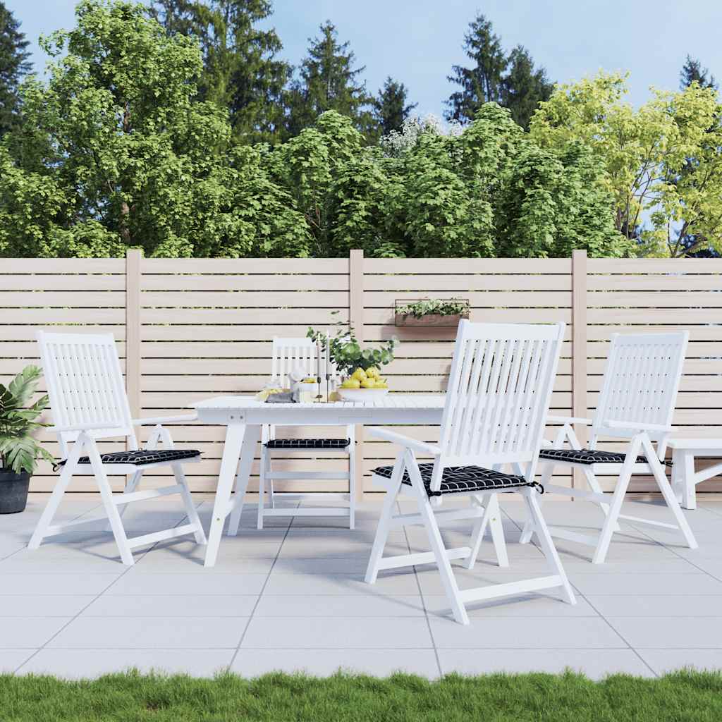 vidaXL Coussins de chaise de jardin 4 pcs Noir à carreaux 40x40x3 cm Tissu