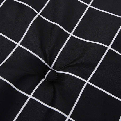 vidaXL Gartenstuhl-Kissen 6 Stk. Schwarz Karomuster 40x40x3 cm Stoff