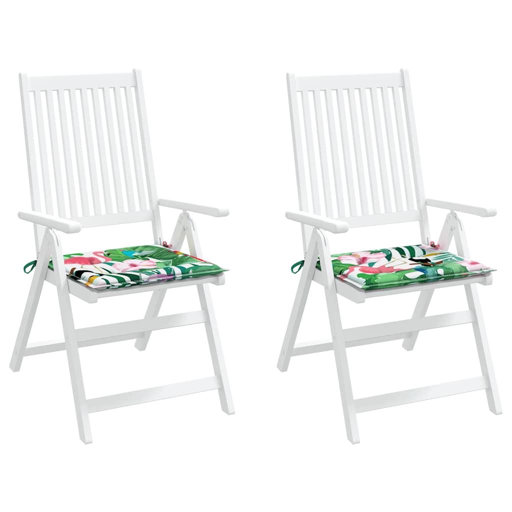 vidaXL Coussins de chaise de jardin 2 pcs Multicolore 40x40x4 cm Tissu