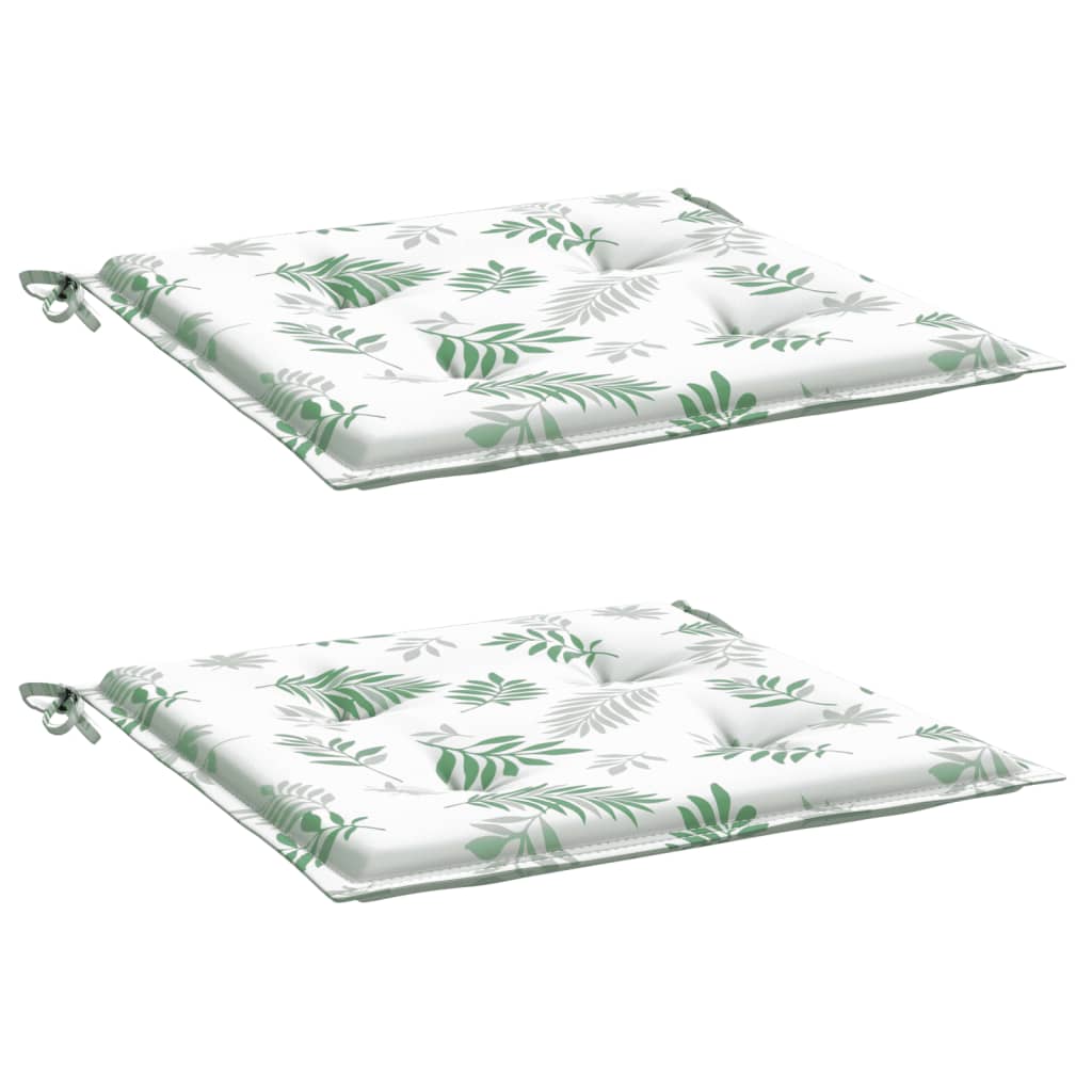 vidaXL Coussins de chaise 2 pcs Motif feuille 40x40x3 cm Tissu