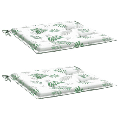 vidaXL Coussins de chaise 2 pcs Motif feuille 40x40x3 cm Tissu