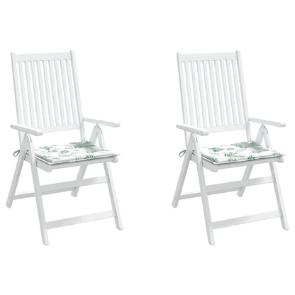 vidaXL Coussins de chaise 2 pcs Motif feuille 40x40x3 cm Tissu
