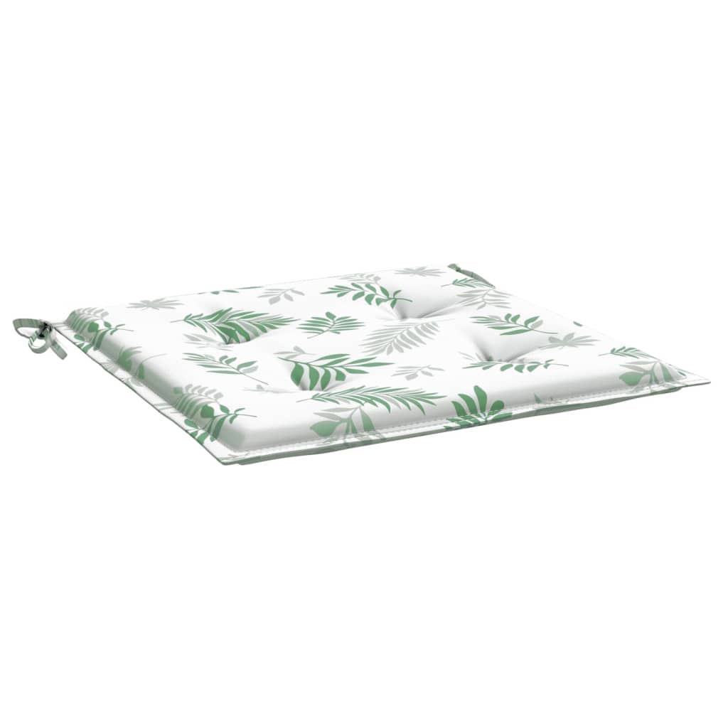 vidaXL Coussins de chaise 2 pcs Motif feuille 40x40x3 cm Tissu