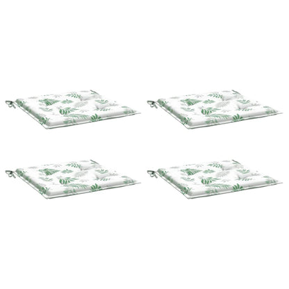 vidaXL Coussins de chaise 4 pcs Motif feuille 40x40x3 cm Tissu