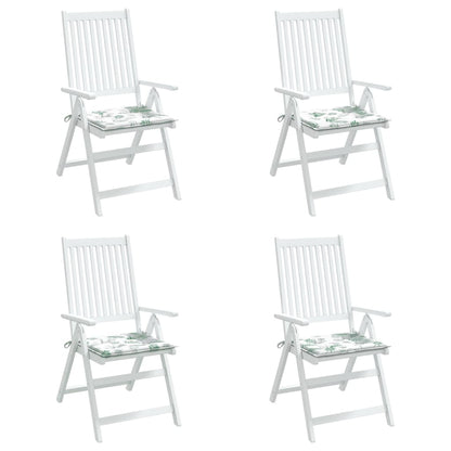 vidaXL Coussins de chaise 4 pcs Motif feuille 40x40x3 cm Tissu