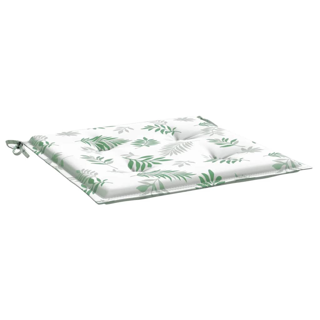 vidaXL Coussins de chaise 4 pcs Motif feuille 40x40x3 cm Tissu