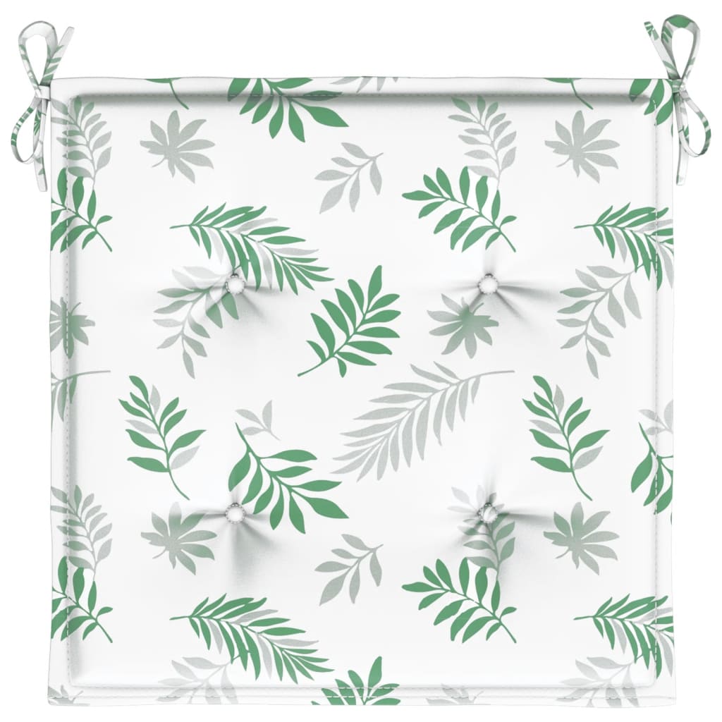 vidaXL Coussins de chaise 4 pcs Motif feuille 40x40x3 cm Tissu