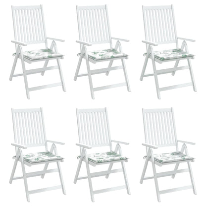 vidaXL Stuhlkissen 6 Stk. Blattmuster 40x40x3 cm Stoff