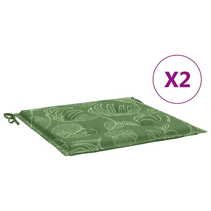vidaXL Stuhlkissen 2 Stk. Blattmuster 40x40x4 cm Stoff