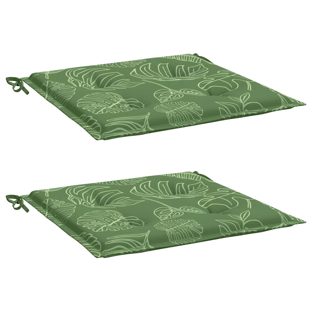 vidaXL Stuhlkissen 2 Stk. Blattmuster 40x40x4 cm Stoff