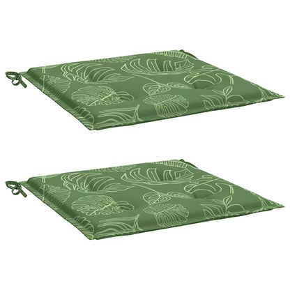 vidaXL Stuhlkissen 2 Stk. Blattmuster 40x40x4 cm Stoff