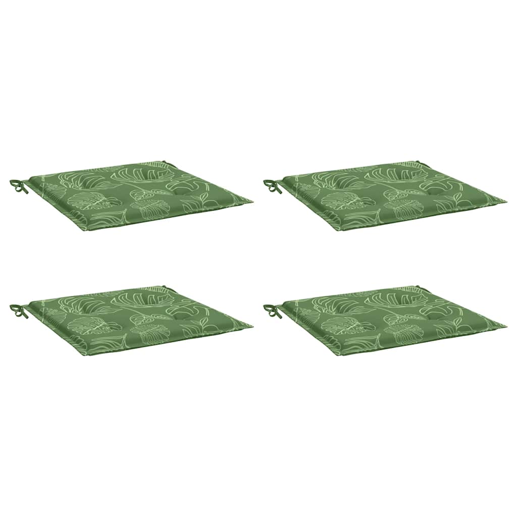 vidaXL Stuhlkissen 4 Stk. Blattmuster 40x40x4 cm Stoff