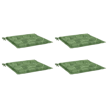 vidaXL Stuhlkissen 4 Stk. Blattmuster 40x40x4 cm Stoff