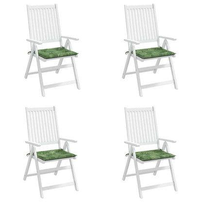 vidaXL Stuhlkissen 4 Stk. Blattmuster 40x40x4 cm Stoff