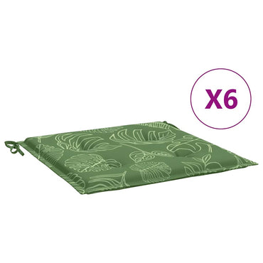 vidaXL Coussins de chaise 6 pcs Motif de feuilles 40x40x4 cm Tissu