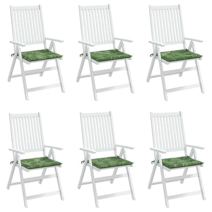 vidaXL Coussins de chaise 6 pcs Motif de feuilles 40x40x4 cm Tissu