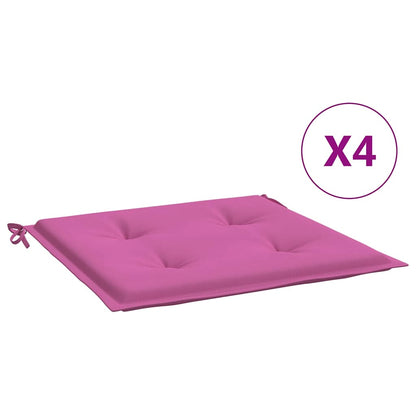 vidaXL Coussins de chaise de jardin 4 pcs Rose 40x40x4 cm Tissu