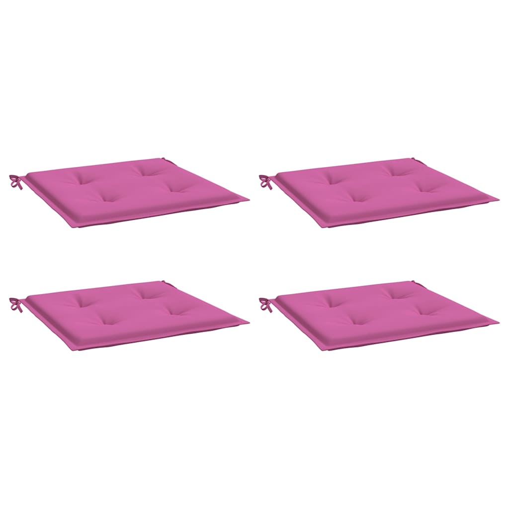 vidaXL Coussins de chaise de jardin 4 pcs Rose 40x40x4 cm Tissu