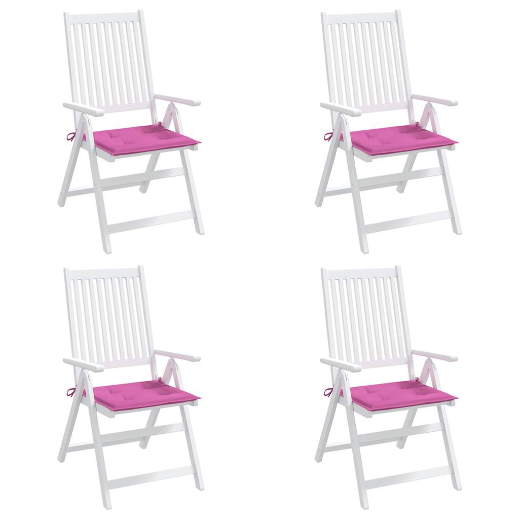 vidaXL Coussins de chaise de jardin 4 pcs Rose 40x40x4 cm Tissu