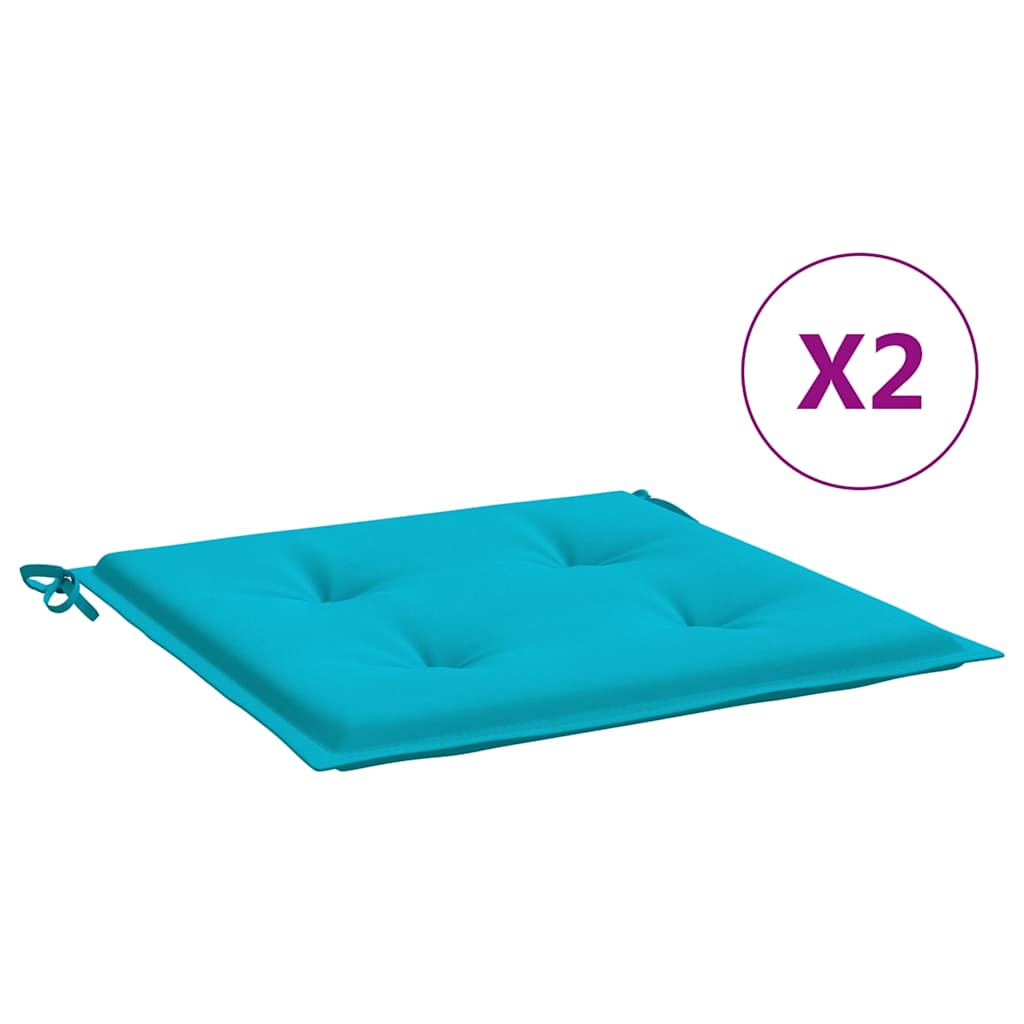 vidaXL Gartenstuhl-Kissen 2 Stk. Türkis 40x40x4 cm Stoff