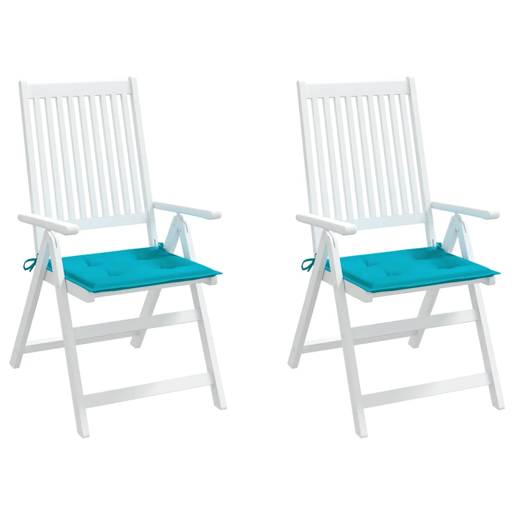 vidaXL Gartenstuhl-Kissen 2 Stk. Türkis 40x40x4 cm Stoff