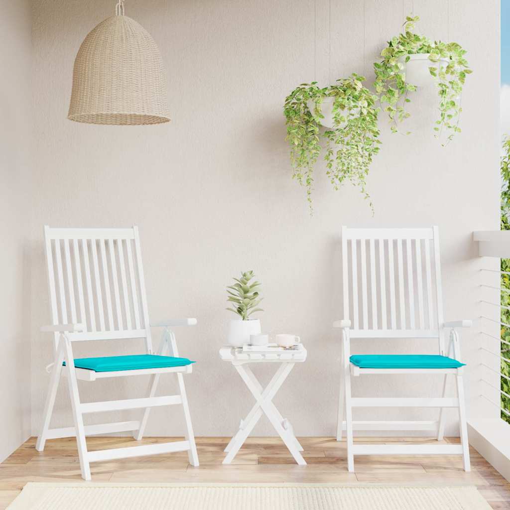 vidaXL Gartenstuhl-Kissen 2 Stk. Türkis 40x40x4 cm Stoff