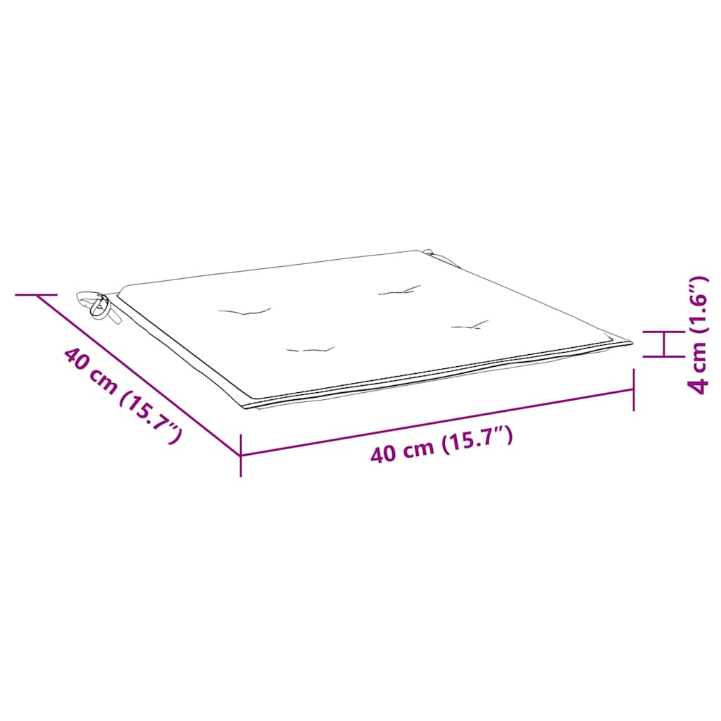 Gartenstuhl-Kissen 4 Stk. Türkis 40x40x4 cm Stoff