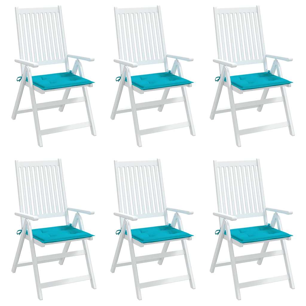 vidaXL Gartenstuhl-Kissen 6 Stk. Türkis 40x40x4 cm Stoff