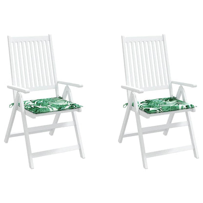 vidaXL Sitzkissen 2 Stk. Blattmuster 50x50x4 cm Stoff