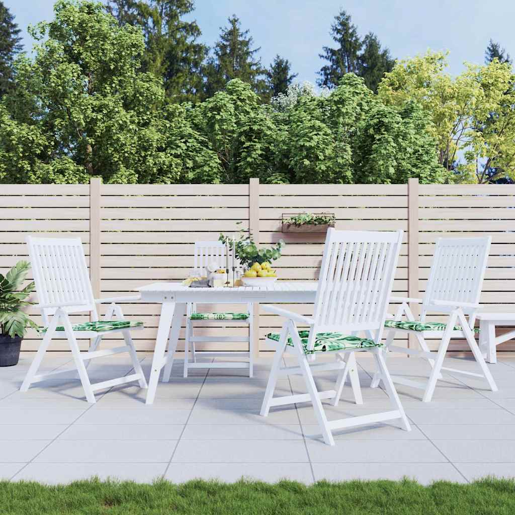 vidaXL Stuhlkissen 4 pcs Blattmuster 50 x 50 x 4 cm Oxford-Stoff