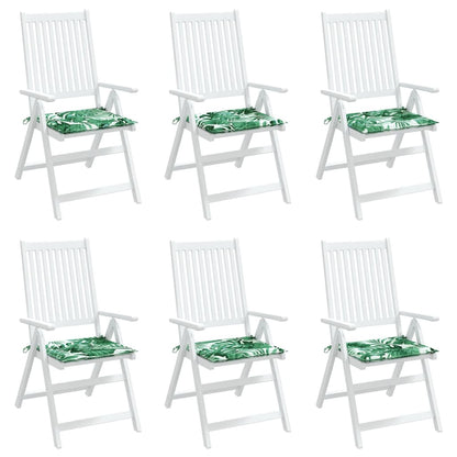 vidaXL Sitzkissen 6 Stk. Blattmuster 50x50x4 cm Stoff