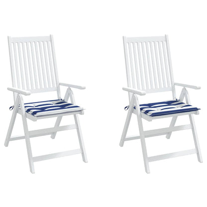 vidaXL Gartenstuhl-Kissen 2 Stk. Blau & Weiß Gestreift 50x50x4cm Stoff