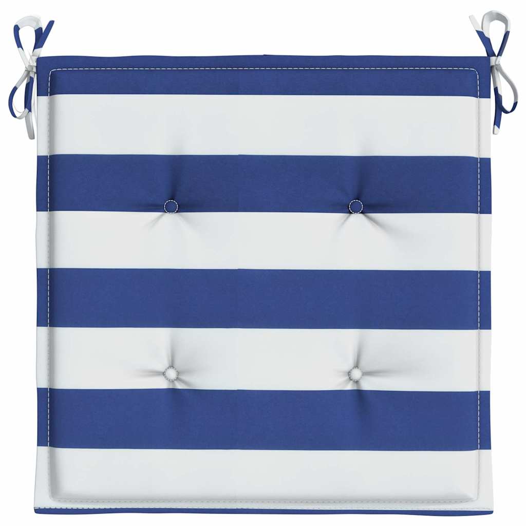 vidaXL Gartenstuhl-Kissen 2 Stk. Blau & Weiß Gestreift 50x50x4cm Stoff