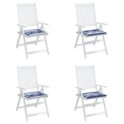 vidaXL Gartenstuhl-Kissen 4 Stk. Blau & Weiß Gestreift 50x50x4cm Stoff