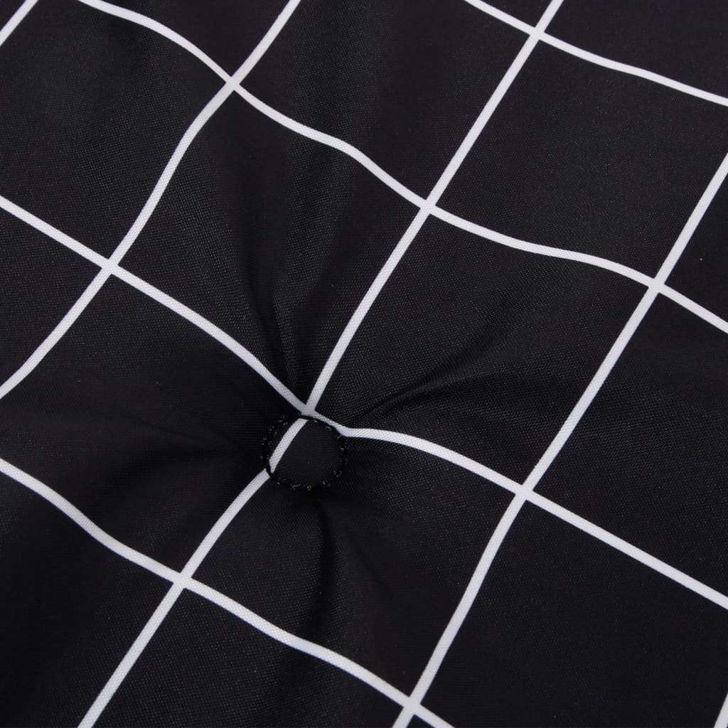 vidaXL Gartenstuhl-Kissen 2 Stk. Schwarz Karomuster 50x50x3 cm Stoff