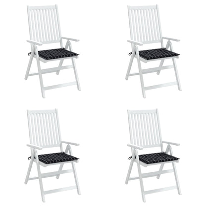 vidaXL Gartenstuhl-Kissen 4 Stk. Schwarz Karomuster 50x50x3 cm Stoff