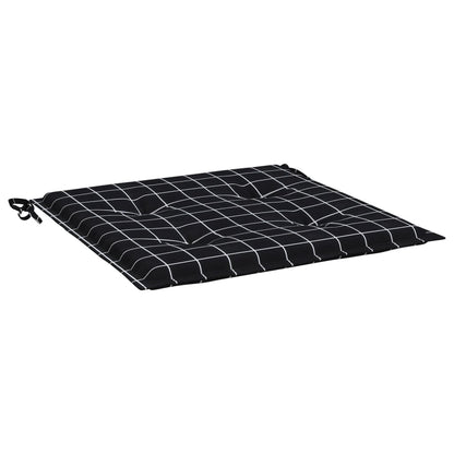 vidaXL Gartenstuhl-Kissen 4 Stk. Schwarz Karomuster 50x50x3 cm Stoff