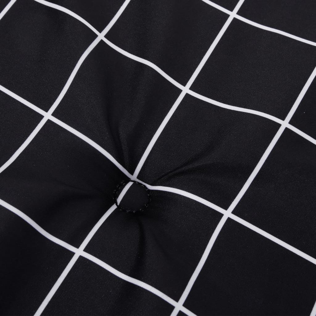 vidaXL Gartenstuhl-Kissen 4 Stk. Schwarz Karomuster 50x50x3 cm Stoff