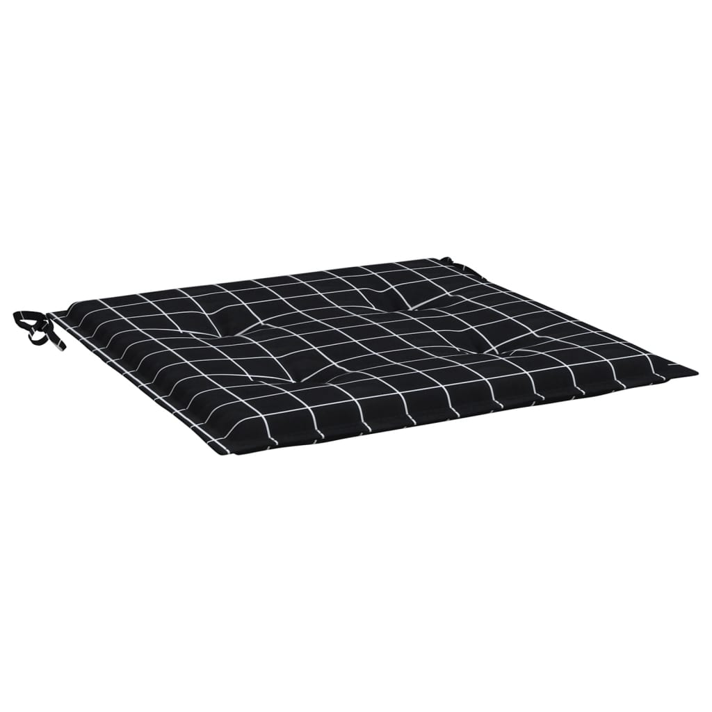 vidaXL Gartenstuhl-Kissen 6 Stk. Schwarz Karomuster 50x50x3 cm Stoff