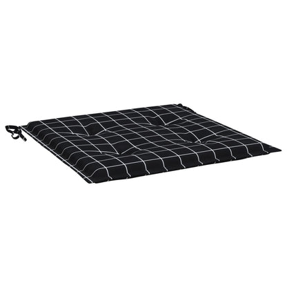 vidaXL Gartenstuhl-Kissen 6 Stk. Schwarz Karomuster 50x50x3 cm Stoff