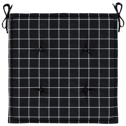 vidaXL Gartenstuhl-Kissen 6 Stk. Schwarz Karomuster 50x50x3 cm Stoff