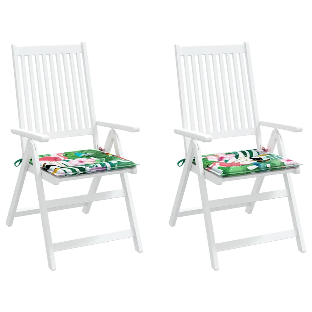 vidaXL Gartenstuhl-Kissen 2 Stk. Mehrfarbig 50x50x4 cm Stoff