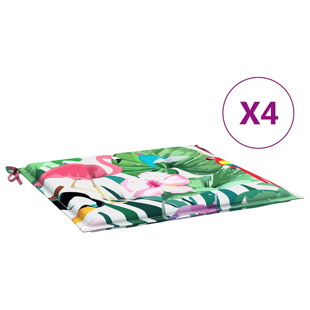 vidaXL Gartenstuhl-Kissen 4 Stk. Mehrfarbig 50x50x4 cm Stoff