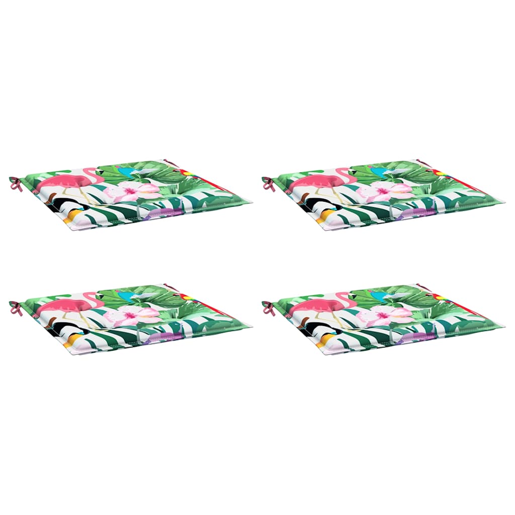 vidaXL Gartenstuhl-Kissen 4 Stk. Mehrfarbig 50x50x4 cm Stoff