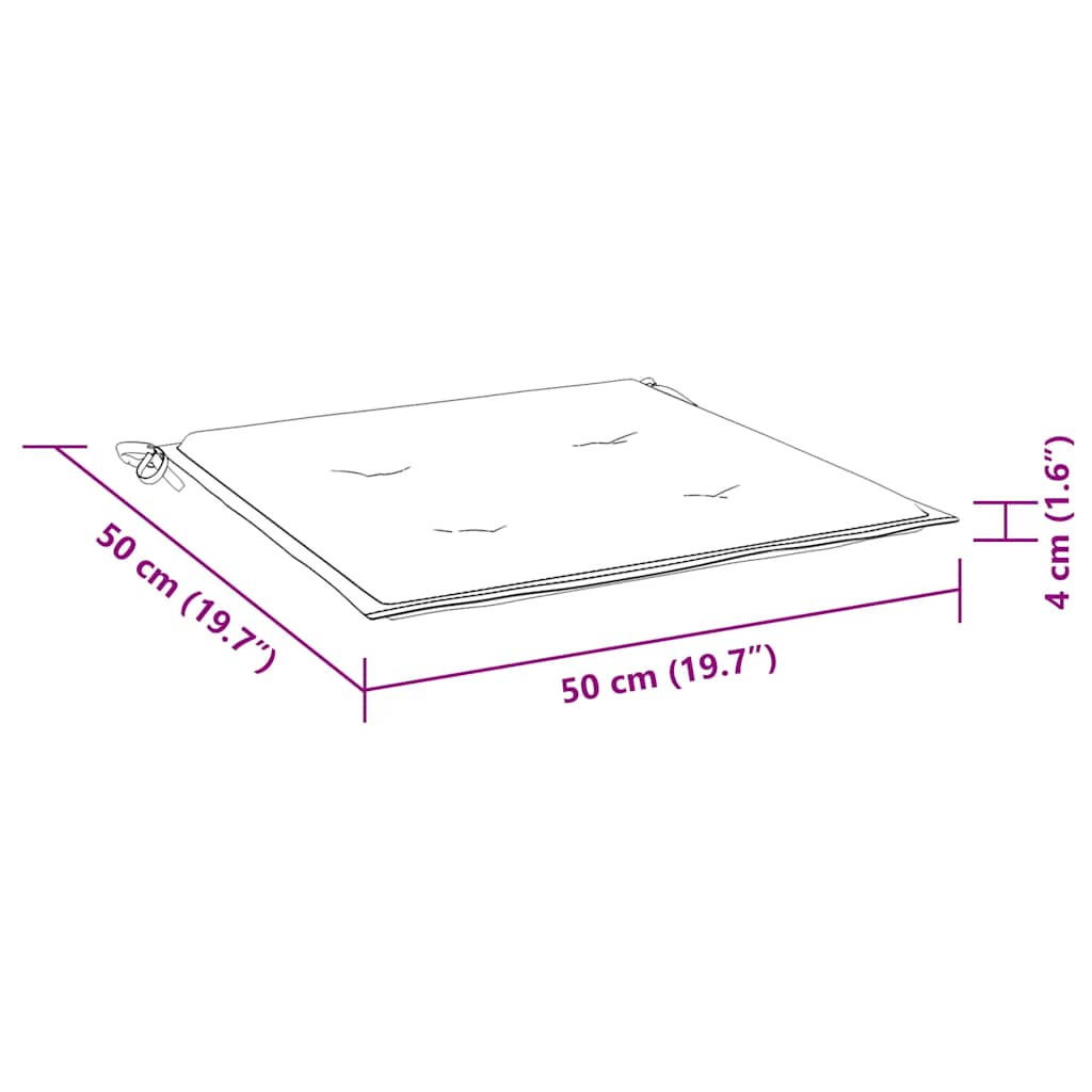 vidaXL Gartenstuhl-Kissen 4 Stk. Mehrfarbig 50x50x4 cm Stoff