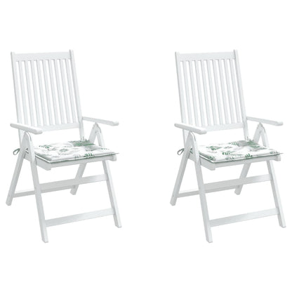 vidaXL Sitzkissen 2 Stk. Blattmuster 50x50x3 cm Stoff