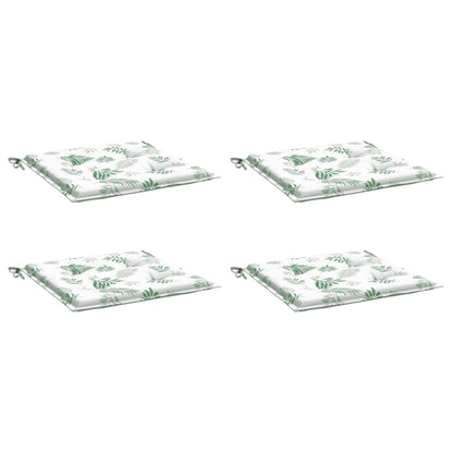 vidaXL Coussins de chaise 4 pcs Motif feuilles 50x50x3 cm Tissu