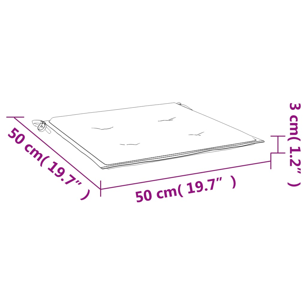 vidaXL Coussins de chaise 4 pcs Motif feuilles 50x50x3 cm Tissu