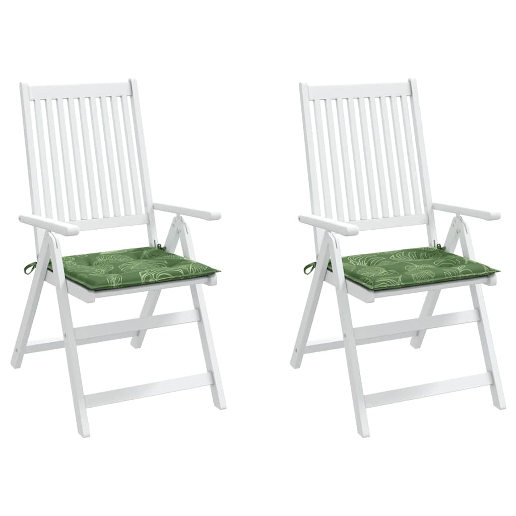 vidaXL Sitzkissen 2 Stk. Blattmuster 50x50x4 cm Stoff