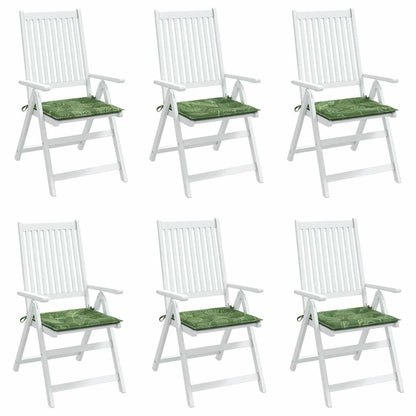 vidaXL Sitzkissen 6 Stk. Blattmuster 50x50x4 cm Stoff